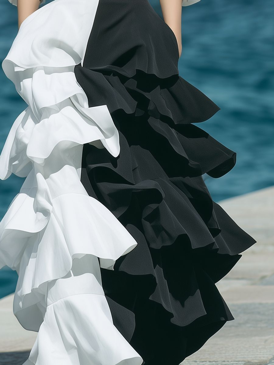 Cotton Resort-style Shirt And Skirt Set