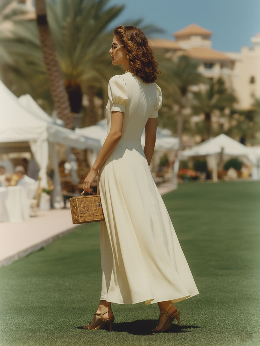 Vacation-style Cotton Short-sleeved Top And Skirt Set