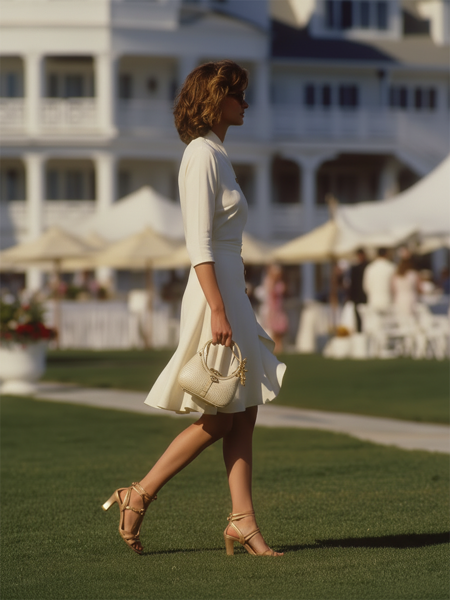 Vacation-style Long-sleeved Top And Irregular Hem Skirt Set