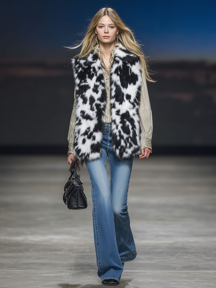 Casual Loose Retro Fashion Faux Fur Vest