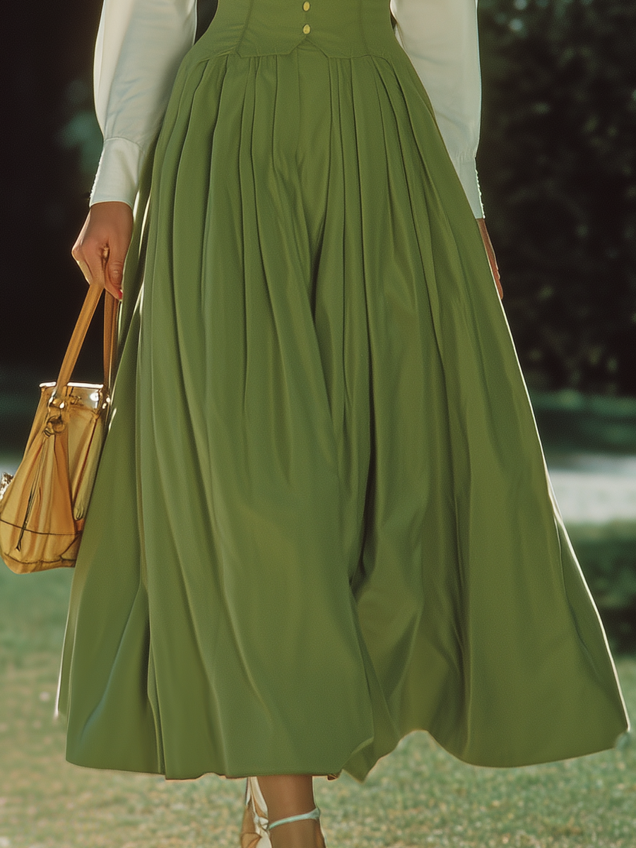 Vacation-style Nature-inspired Shirt And Maxi Dress Set