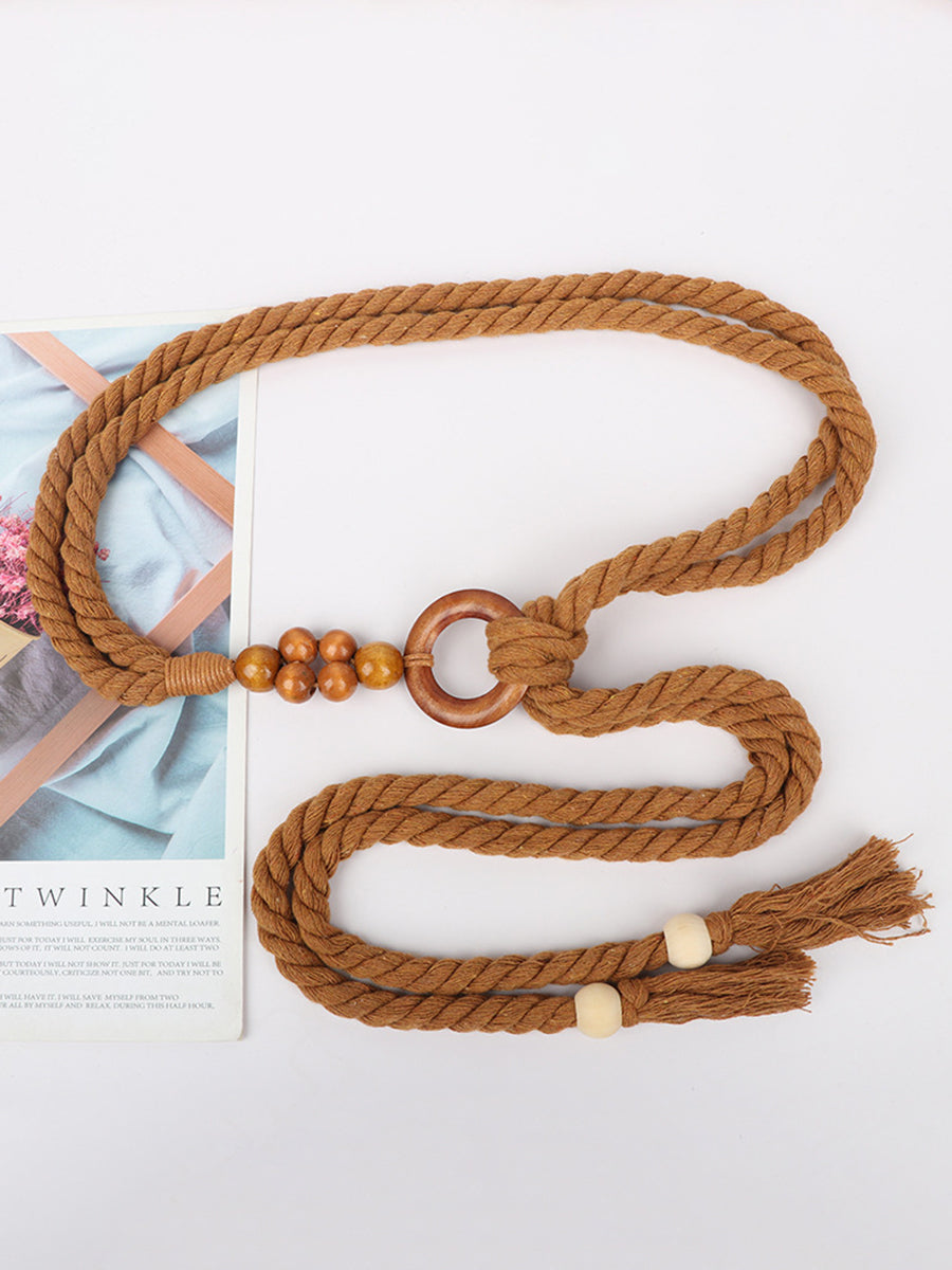 Vintage Bohemian Style Woven Hemp Rope Belt