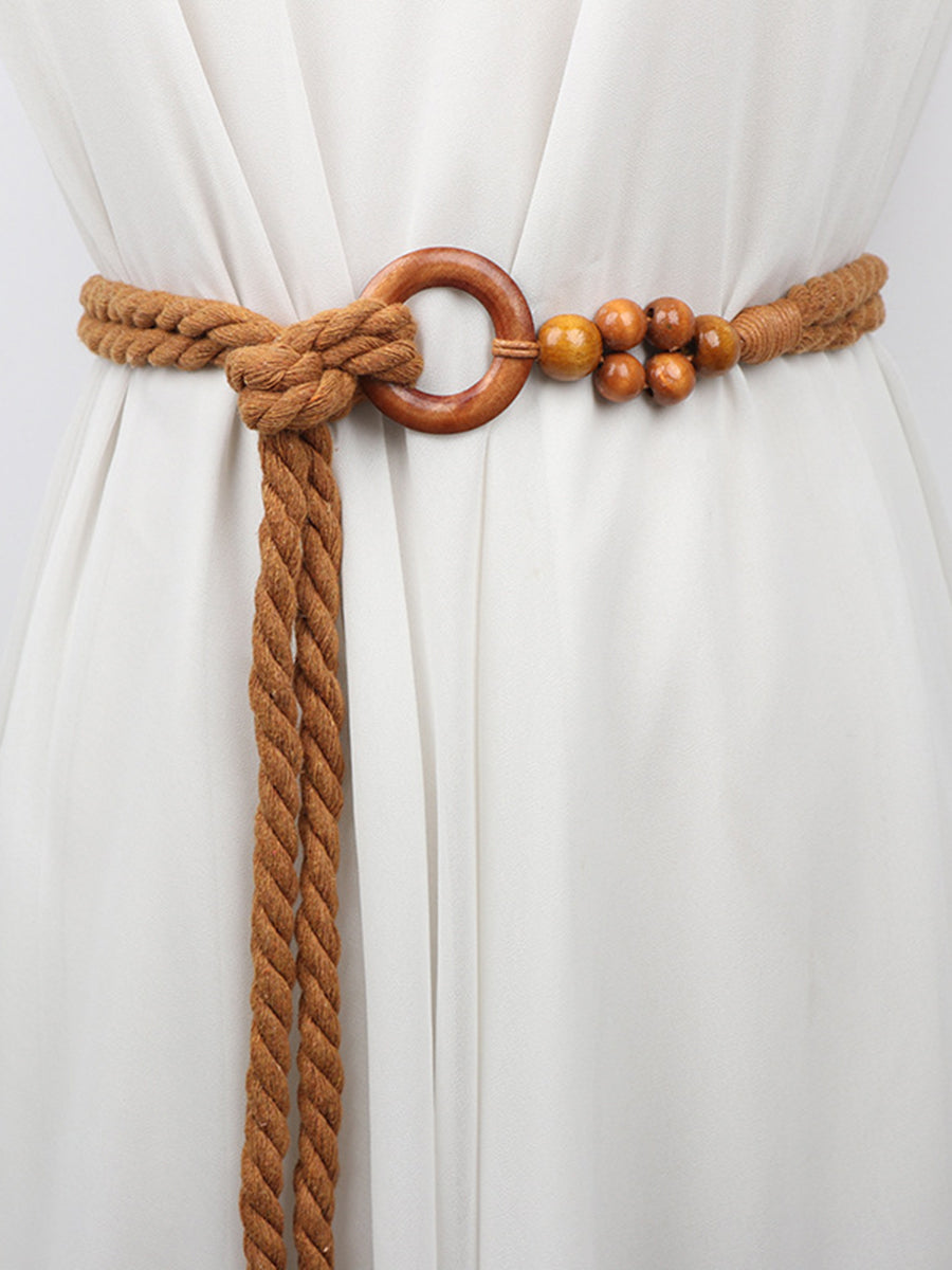 Vintage Bohemian Style Woven Hemp Rope Belt
