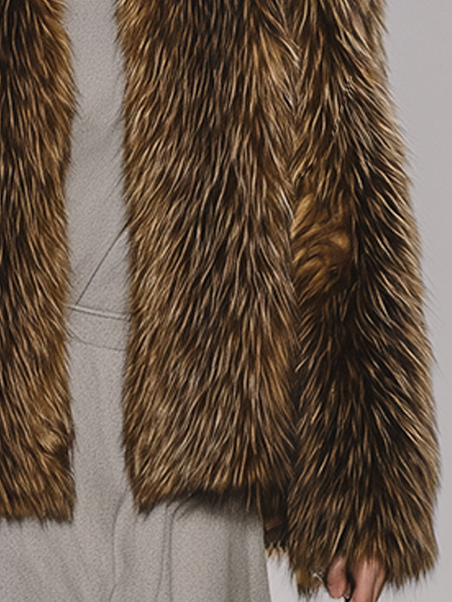 Casual Loose Retro Fashion Faux Fur Coat