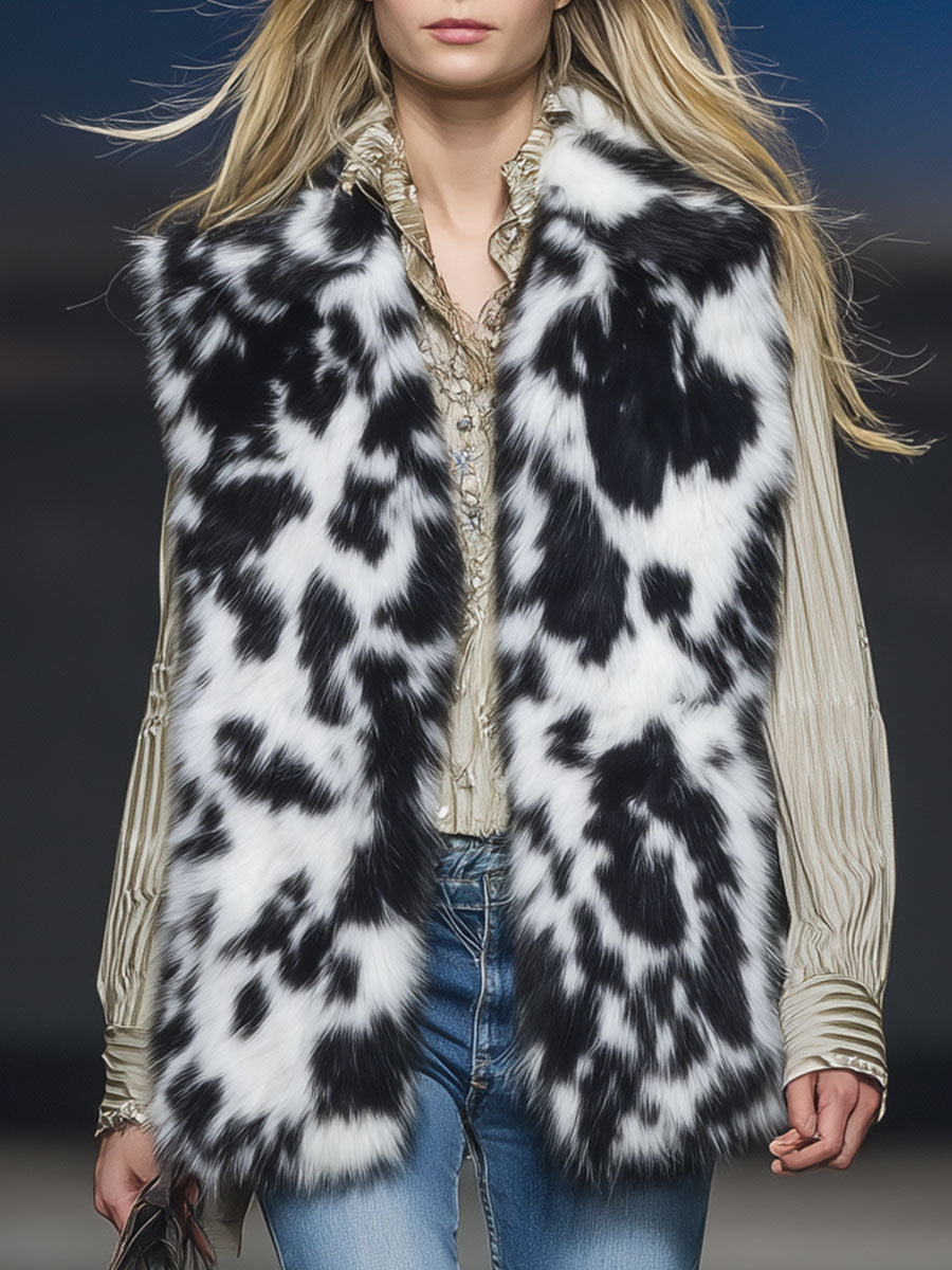 Casual Loose Retro Fashion Faux Fur Vest