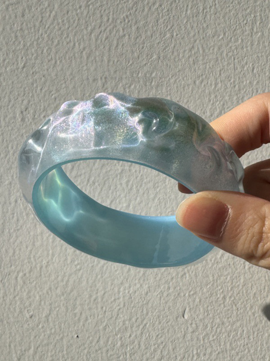 Blue Simple Geometric Sparkling Resin Bracelet