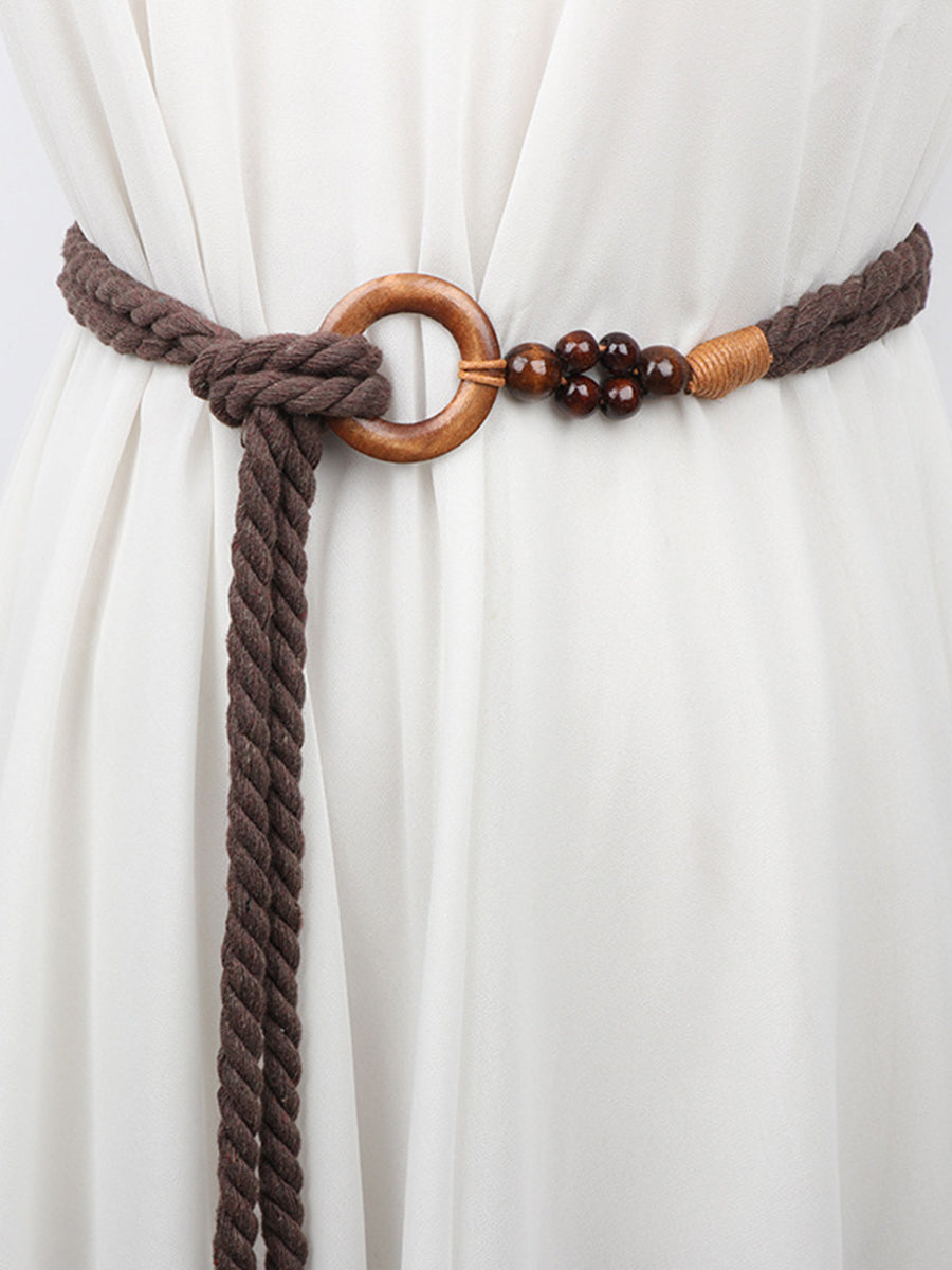 Vintage Bohemian Style Woven Hemp Rope Belt