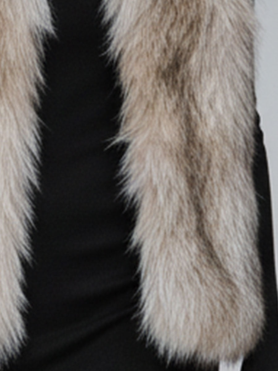 Elegant Vintage Light Brown Faux Fur Vest