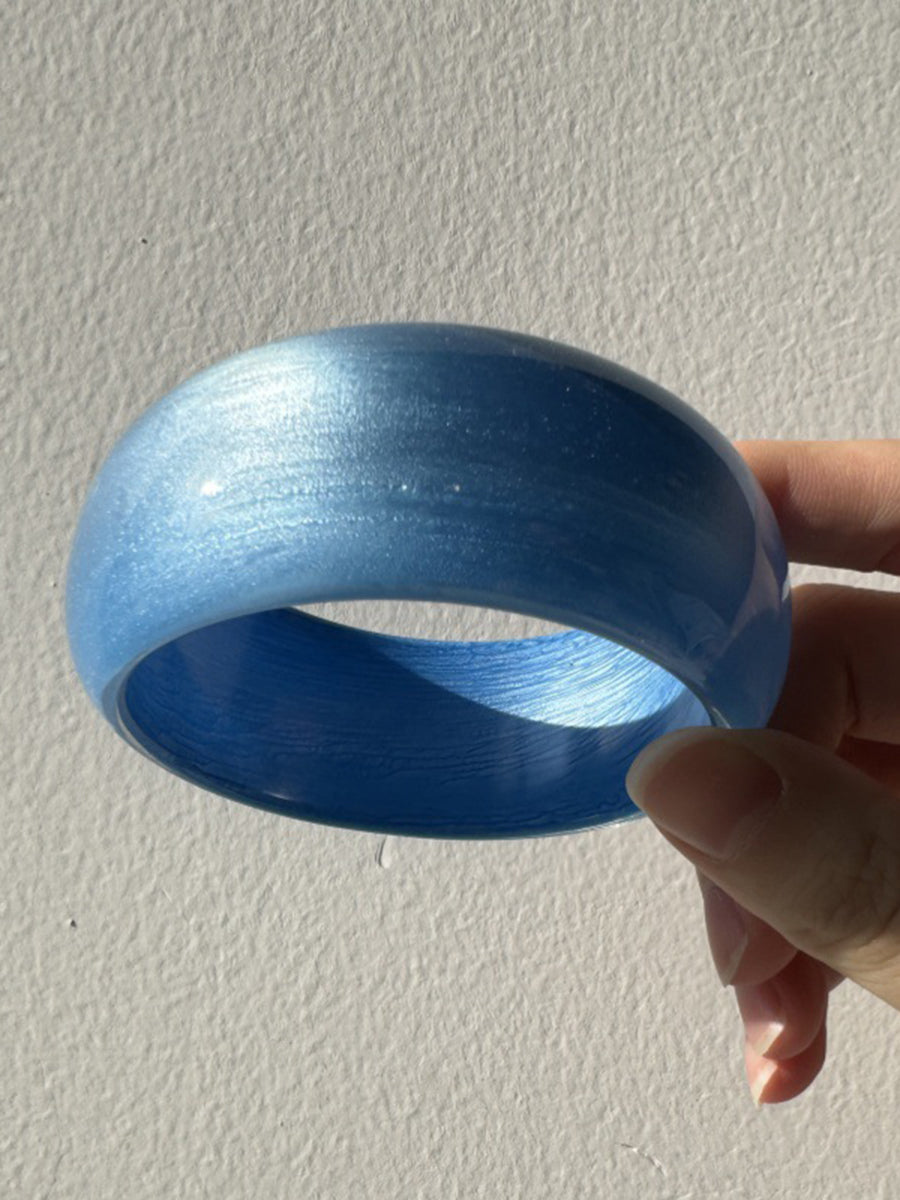 Blue Simple Geometric Sparkling Resin Bracelet