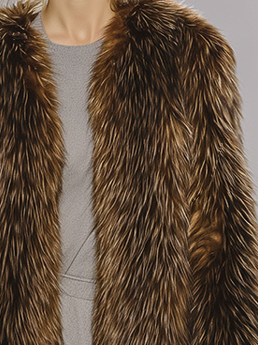 Casual Loose Retro Fashion Faux Fur Coat