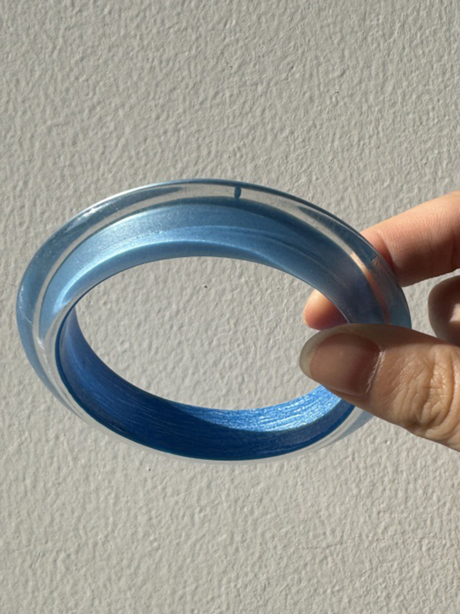 Blue Simple Geometric Sparkling Resin Bracelet