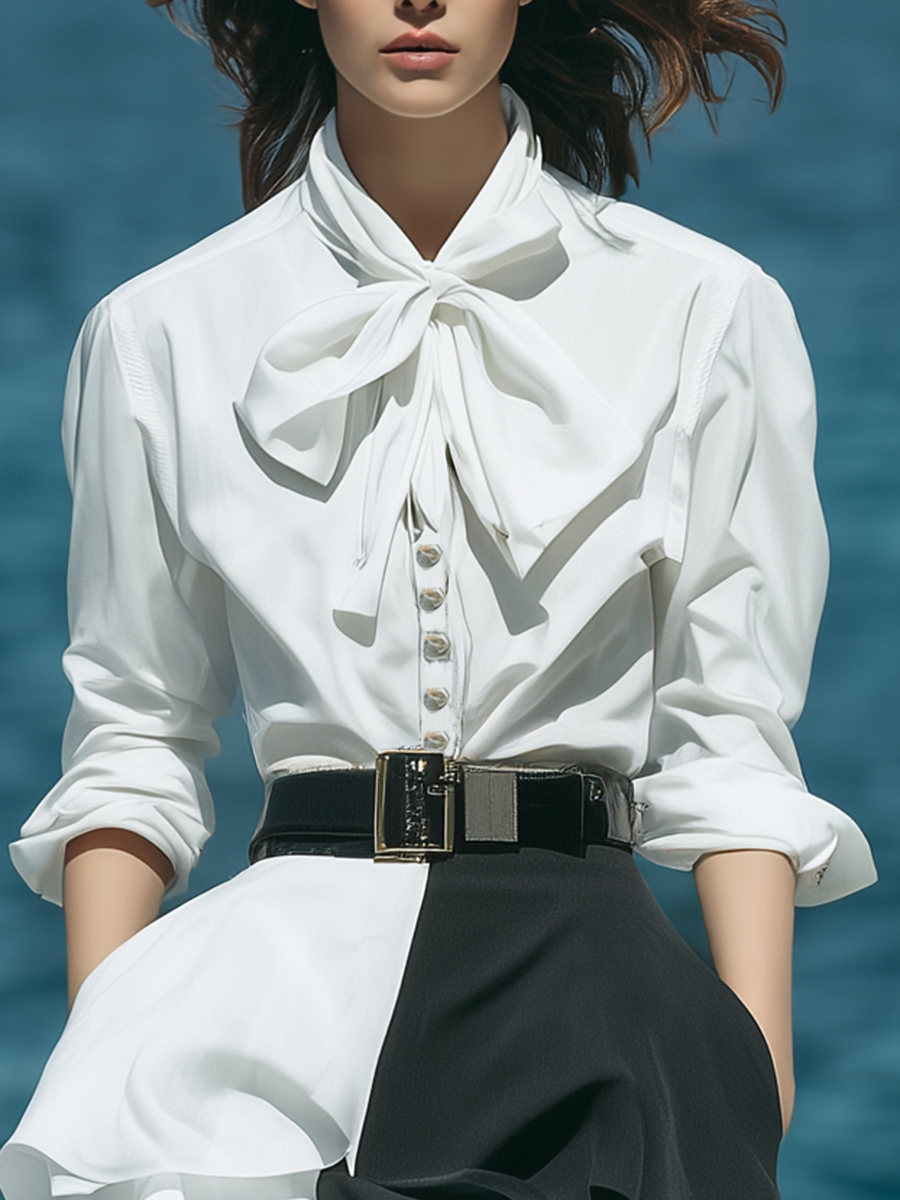 Cotton Resort-style Shirt And Skirt Set
