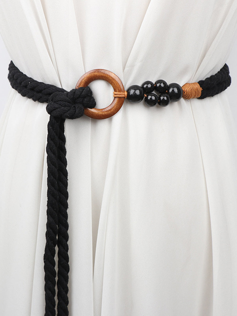 Vintage Bohemian Style Woven Hemp Rope Belt