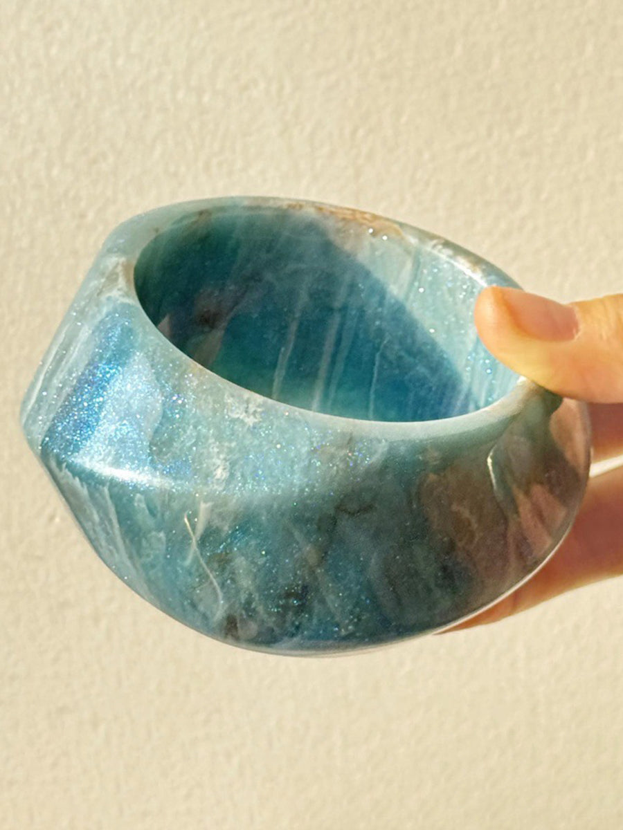 Blue Simple Geometric Sparkling Resin Bracelet