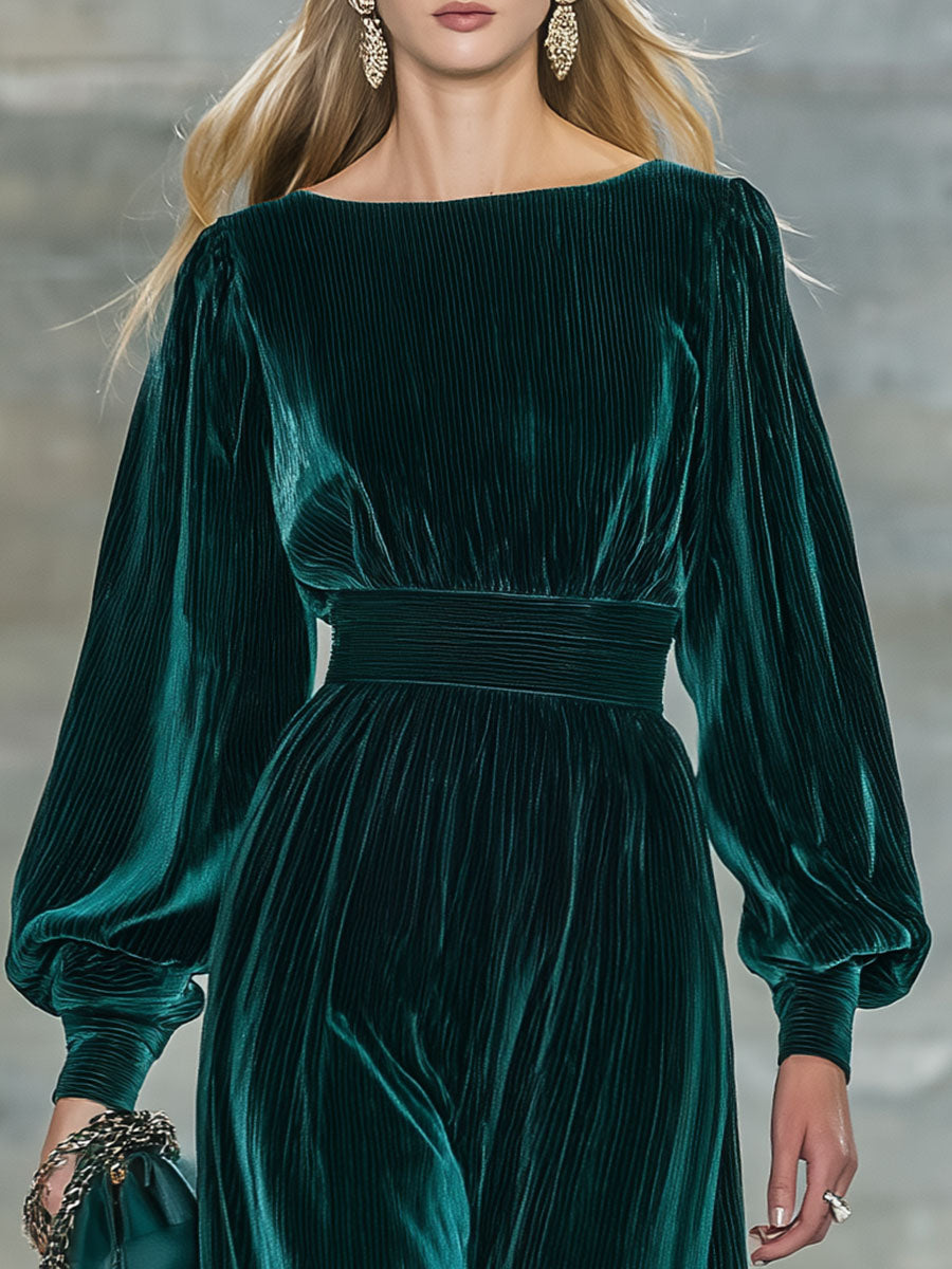 High-end Fashionable Thin Striped Velvet Wide-leg Jumpsuit