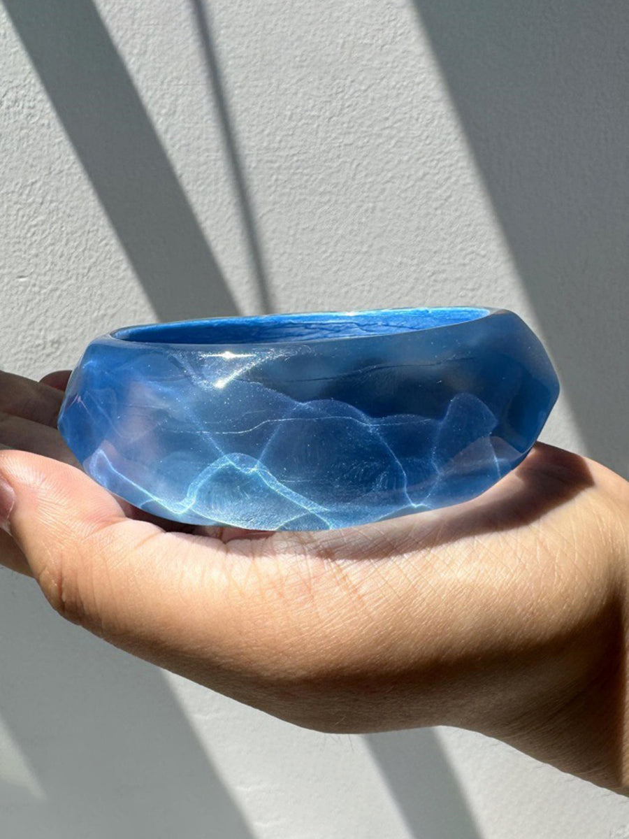 Blue Simple Geometric Sparkling Resin Bracelet