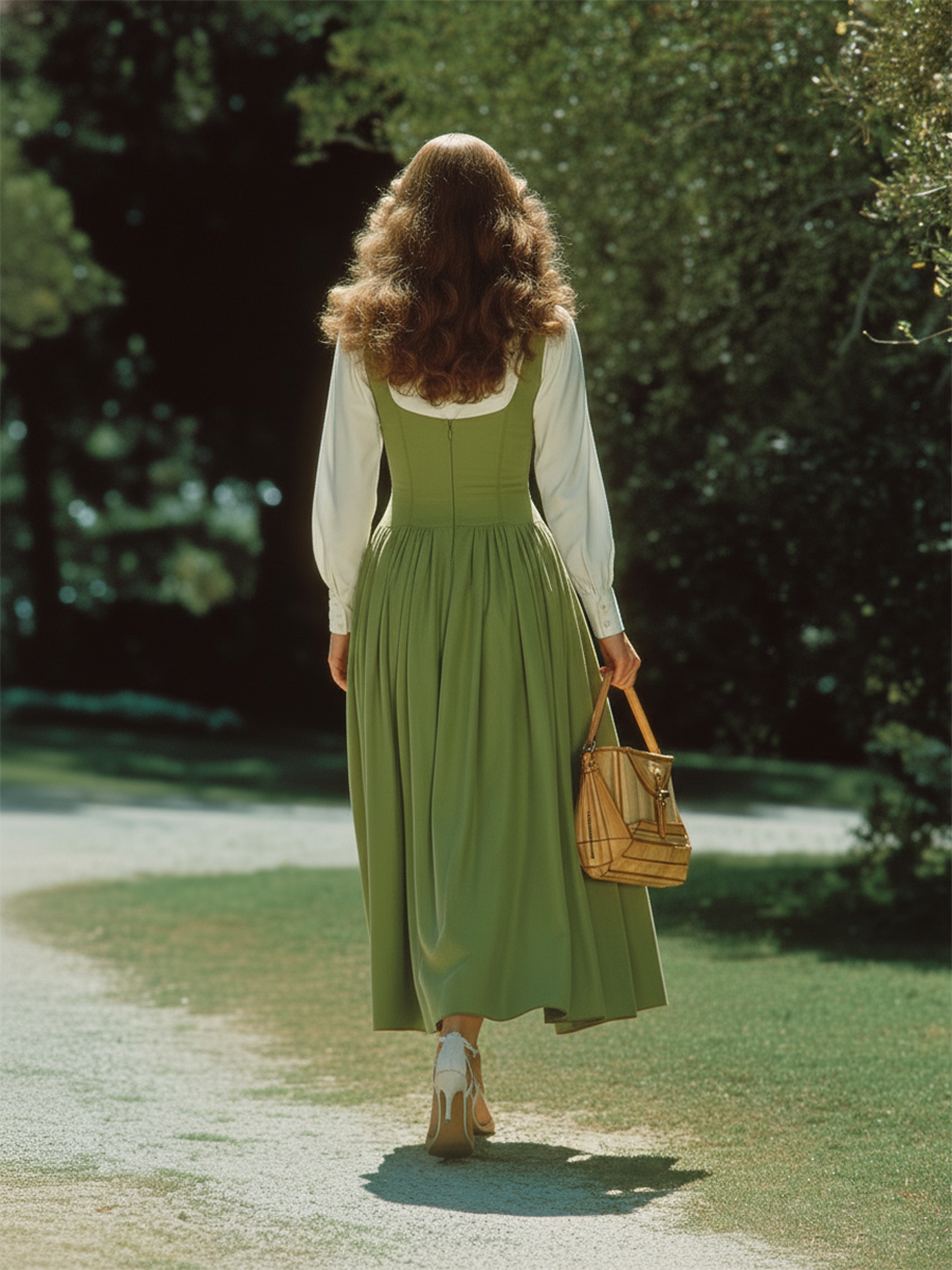 Vacation-style Nature-inspired Shirt And Maxi Dress Set