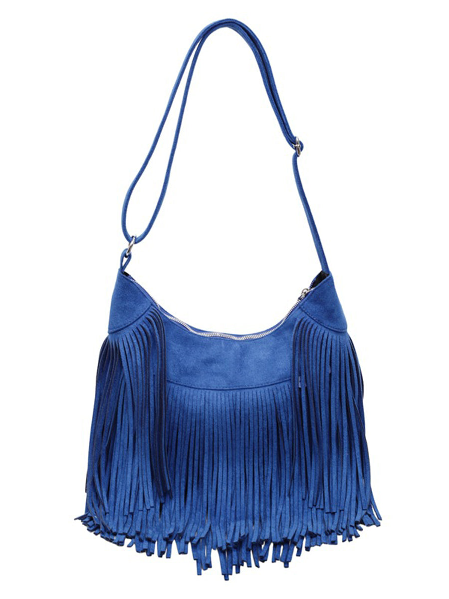 Bohemian Style Fringed Faux Suede Bag