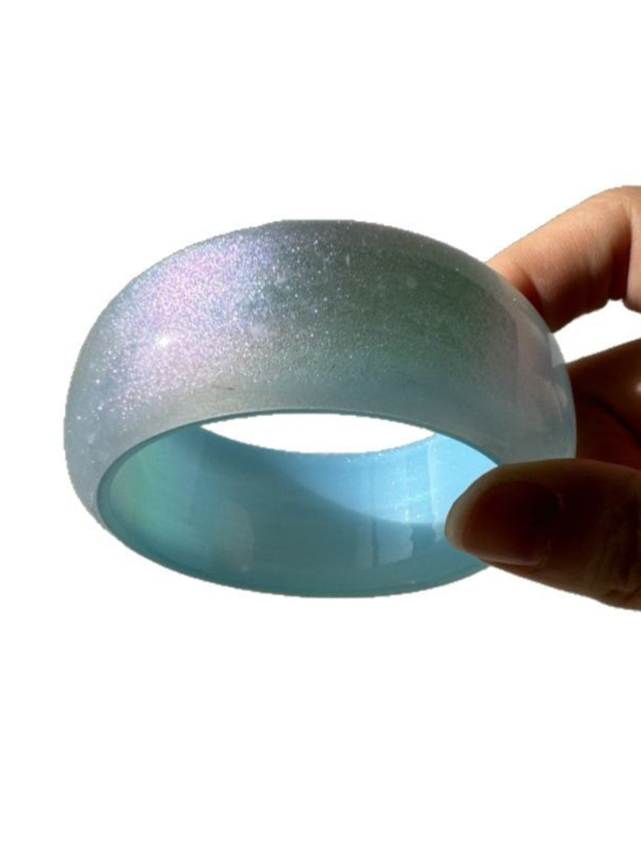 Blue Simple Geometric Sparkling Resin Bracelet