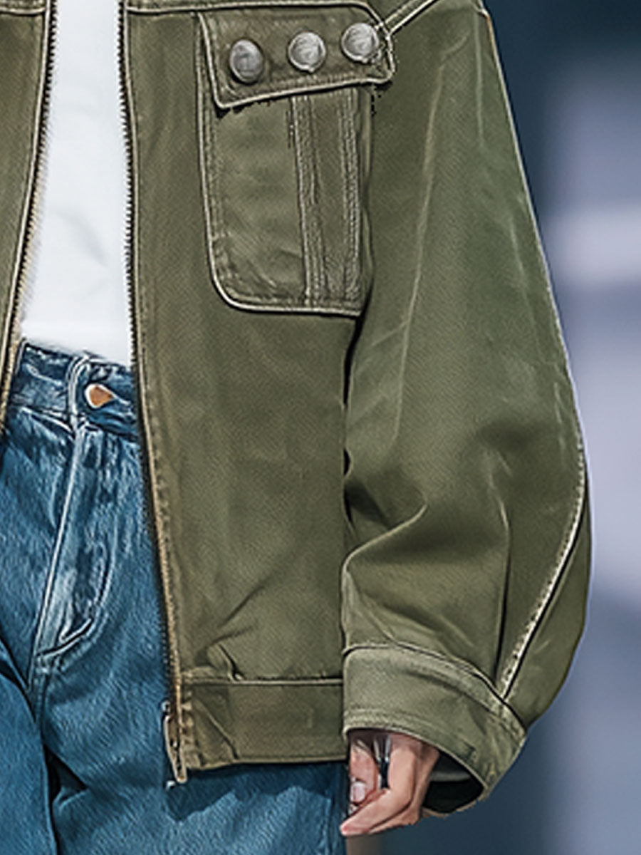 Retro Fashion Fur Collar Denim Jacket