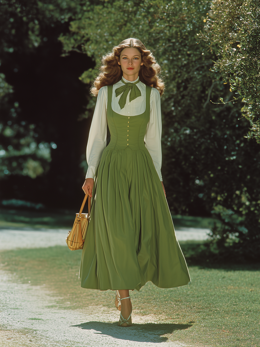 Vacation-style Nature-inspired Shirt And Maxi Dress Set