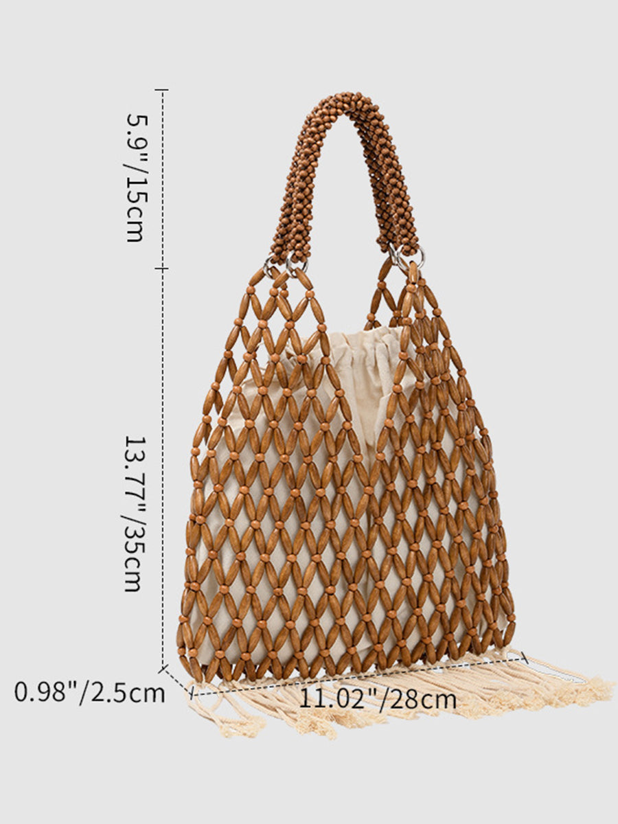 Handmade Woven Tassels Beaded Bag