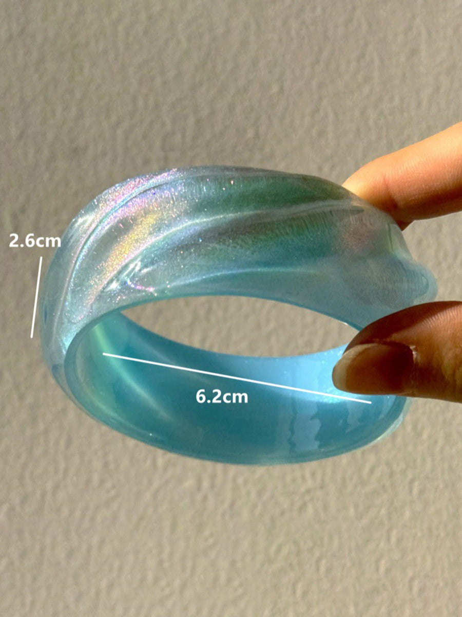 Blue Simple Geometric Sparkling Resin Bracelet